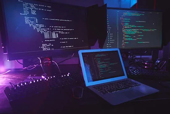 Programming equipment on a desk