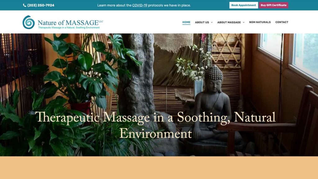 Nature of Massage LLC Website Design