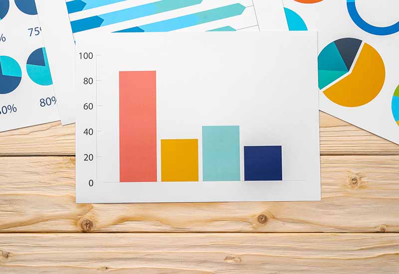 Close up photo of business graph analysis document