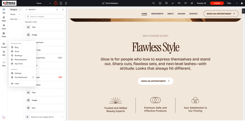 Website Settings in one place