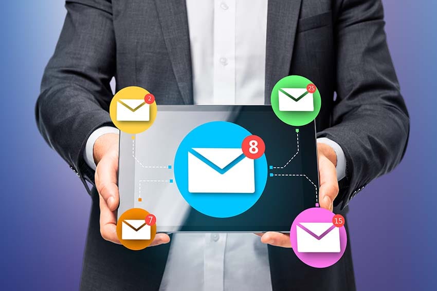 Close Up Of Businessman Hand Holding Digital Tablet